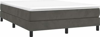 vidaXL Vidaxl - Estructura De Cama Sin Colch&oacute;n Terciopelo Gris Oscuro 140x200cm