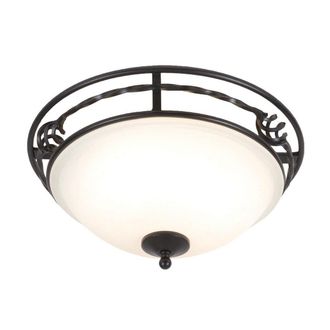 Netlighting Pembroke 2 Light Flush Ceiling Light Black E27