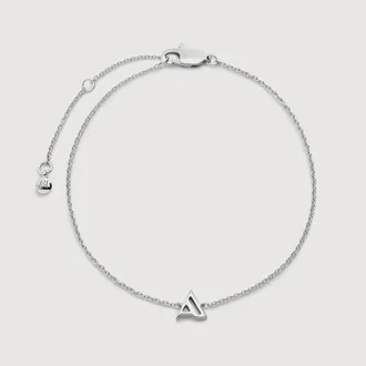 Monica Vinader Sterling Silver Initial A Chain Bracelet
