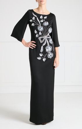 Temperley London Lana Sleeved Gown in Black at Nordstrom, Size 14