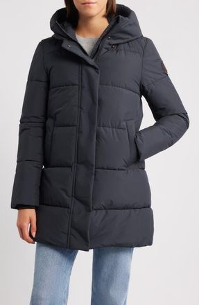 Save The Duck Bethany Waterproof Hooded Quilted Parka in Black at Nordstrom, Size 00