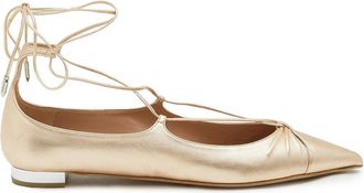 Aquazzura Schoenen, Dames, Geel, 37 1/2 EU, Elegante Ballet Flats voor Vrouwen