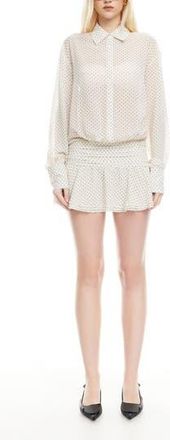 Lioness Girls, Girls, Girls Polka Dot Long Sleeve Minidress in Porcelain Polka at Nordstrom Rack, Size X-Small