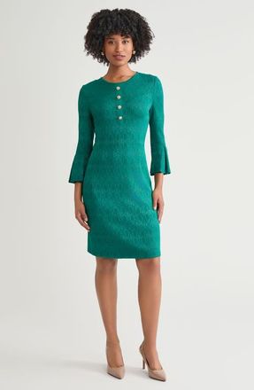 Ming Wang Tonal Multi-Stitch Sheath Dress in Everest at Nordstrom, Size X-Large P