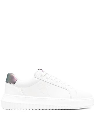 Calvin Klein iridescent-effect low-top sneakers - women - Leather/Rubber/Polyester - 40 - White