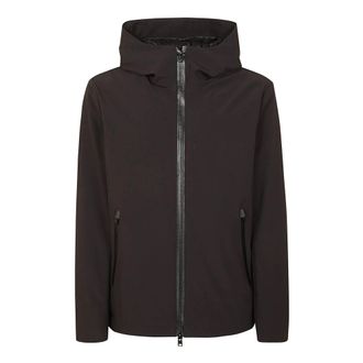 Woolrich Jassen, Heren, Zwart, XL, Nylon, Gewatteerd Softshell Jack Zwart