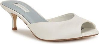 Nine West Luvlie Kitten Heel Slide Sandal in White at Nordstrom, Size 7.5