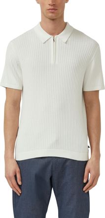 s.Oliver Poloshirt S.OLIVER, Herren, Gr. XXL, wei&szlig;, Strick, Obermaterial: 85% Baumwolle, 15% Leinen, unifarben, normal h&uuml;ftbedeckend, Rundhals, B&uuml;ndchen, Shirt
