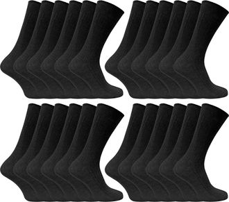 Sock Snob 24 Paar Multipack Heren Ultimate Comfort 100% Katoenen Sokken