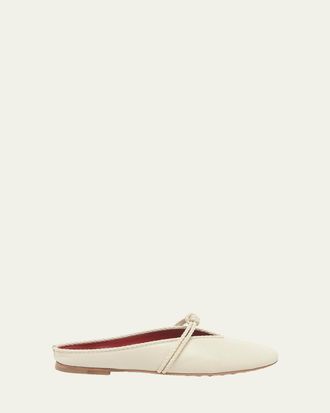 Bottega Veneta Lagoon Nappa Leather Knotted Mary Jane Ballerina Mules