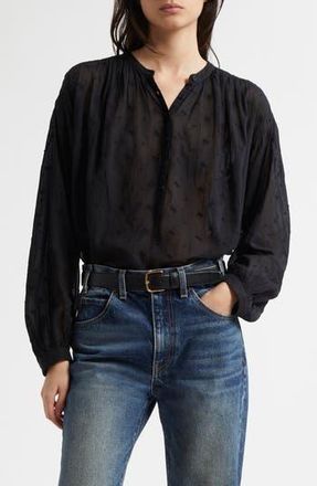 Nili Lotan Neville Embroidered Shirt in Black at Nordstrom Rack, Size X-Small