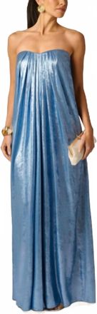 Adrianna Papell Foil Chiffon Gown In Azure Blue