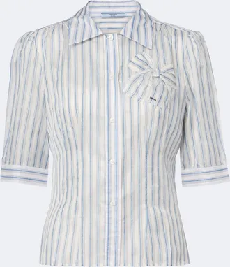 Prada Bow-detail striped shirt