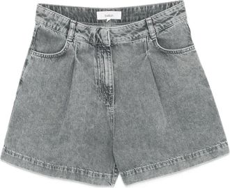 BA&SH Gilou geplooide denim shorts - Grijs
