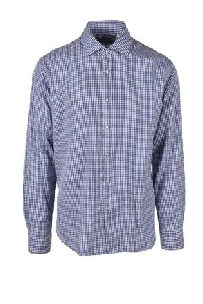 BATURO White Checkered Cotton Shirt