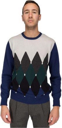 Ballantyne Sweatshirts Hoodies - Heren - Ronde hals truien - Blauw - 2XL - Kasjmier - Truien & Vesten