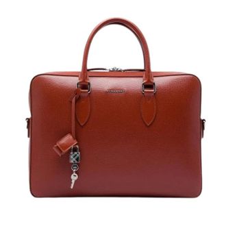 Burberry Pre-owned Business Briefcase - unisex - Pre-owned - Bruin - Maat: ONE Size Leer