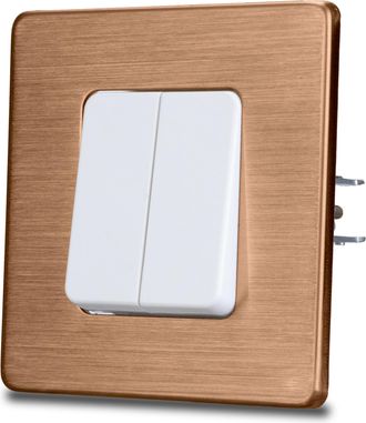 OEM Interruptor Doble De Luz Para Escaleras, Blanco, Acero Cepillado, Cobre Pvd