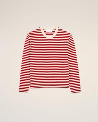Ami Red and white mariniere cotton t-shirt with Ami de Coeur Red - XXXL - Unisex