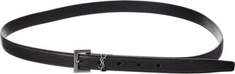 Saint Laurent Cassandre Thin Leather Belt
