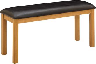 vidaXL Banca De Comedor 95 X 32 X 45 Cm Madera De Roble S&oacute;lido Negro Vidaxl