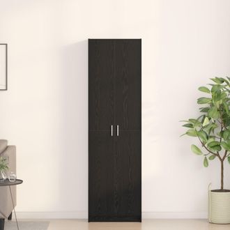 Berkfield Home Wardrobe Black Oak 55x25x189 cm Engineered Wood | Size: 55 x 25 x 189 cm