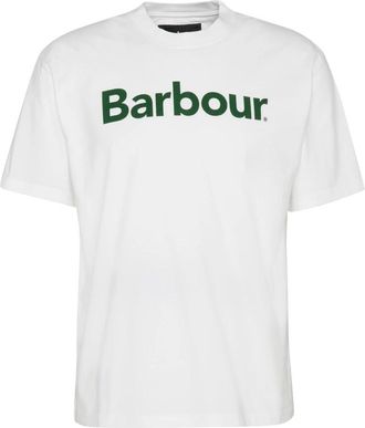 Barbour Pensford Oversized Tee - Heren - T-shirts - Wit - L - Katoen - Tops