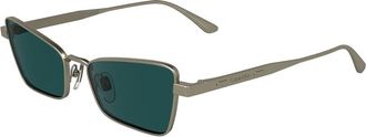 Calvin Klein Green Cat Eye Ladies Sunglasses CK24110S 716 53