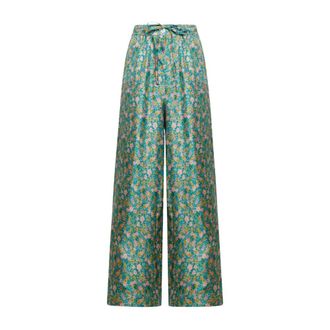Pierre-Louis Mascia Broeken, Dames, Groen, XL, Leer, Aloe Palazzo Broek