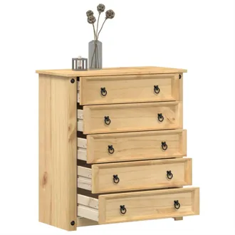 vidaXL Vidaxl - Cassettiera Corona 80x40x89 Cm In Legno Massello Di Pino