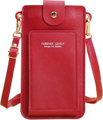 Generic Womens Leather Messenger Bag with Transparent Operation Screen and Secure Hasp Closure for Everyday and Phone Carrying (B, One Size)