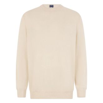Fedeli Cashmere Knitwear, male, Beige, Size: 5XL Elegant sweater in soft lightweight fabric