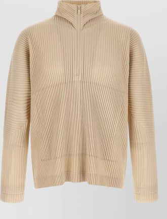 Homme Pliss&eacute; Issey Miyake march edition ribbed high collar jacket