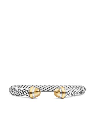 David Yurman 14kt geelgouden en sterling zilveren Cable Classics armband