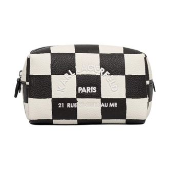 Karl Lagerfeld Toilettas - unisex - Tassen - Zwart - Maat: ONE Size Leer