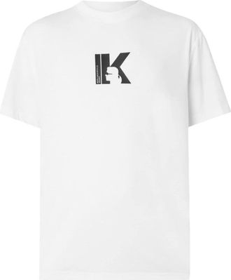 Karl Lagerfeld Tops, Dames, Wit, XS, Katoen, KLJ Reg K Logo Tee