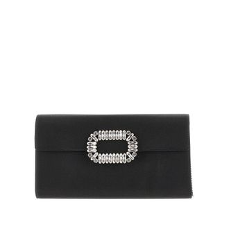 Roger Vivier Sexy Choc satin clutch Woman One Size