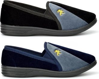 Generic Mens Extra Large Slippers Size 6 Boys Slippers Size 13 Slip On Slipper Mens Carpet Slipper Slip On Extra Large Sizes Sizes 6-14 Black/Navy 10 UK
