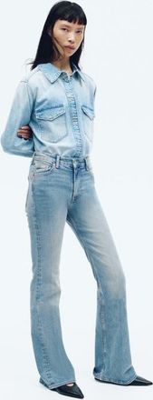 H&M Flared High Jeans in Light Denim Blue at Nordstrom, Size 16