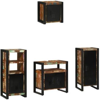 vidaXL Juego De Muebles De Ba&ntilde;o 4 Pcs Madera S&oacute;lida Recuperada Vidaxl