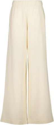Moncler Broeken, Dames, Beige, M, Katoen, Beige Wide-Leg Track Pants