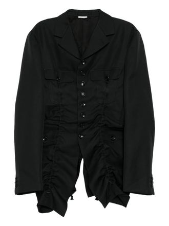 Comme Des Garçons ruched-detail jacket - men - Cupro/Polyester - L - Black