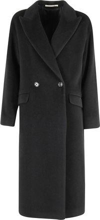 Tagliatore Black Wool Double-Breasted Oversized Linden Coat