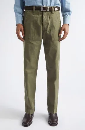 Drake's Cotton Twill Fatigue Trousers in Khaki at Nordstrom, Size 36