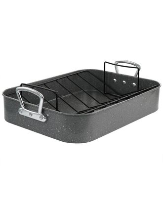 Gibson Greystone 2Pc Carbon Steel Turkey Roaster Set