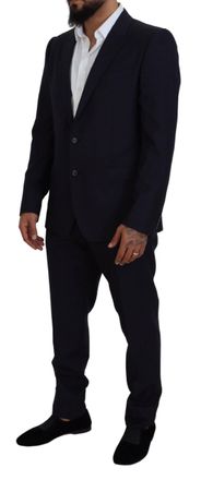 Dolce & Gabbana Mens Blue Single Breasted 2 Piece Martini Suit Virgin Wool