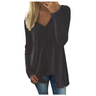 Generic Deals of The Day Sale Prime Sweatshirts for Women UK clearance Tops Womens Sweater Color Autumn Solid Irregular And Winter V-neck Pullover Christmas B