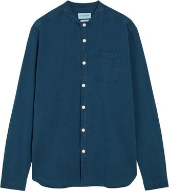 Oliver Spencer Grandad Cotton Shirt - Indigo - 42 (C16.5 / XL)