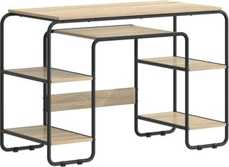 vidaXL Escritorio Con Almacenamiento Roble Sonoma 113.5 X 52 X 75.5 Cm Vidaxl
