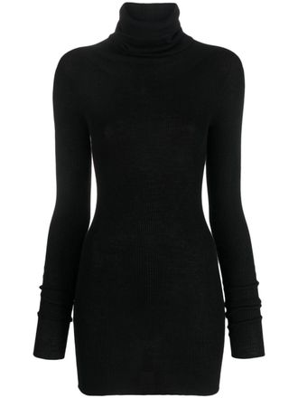Rick Owens Ribgebreide mini-jurk - Zwart